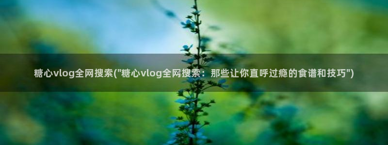 芭乐糖心vlog污：糖心vlog全网搜索