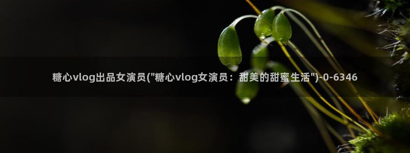 糖心vlog主演名字：糖心vlog出品女